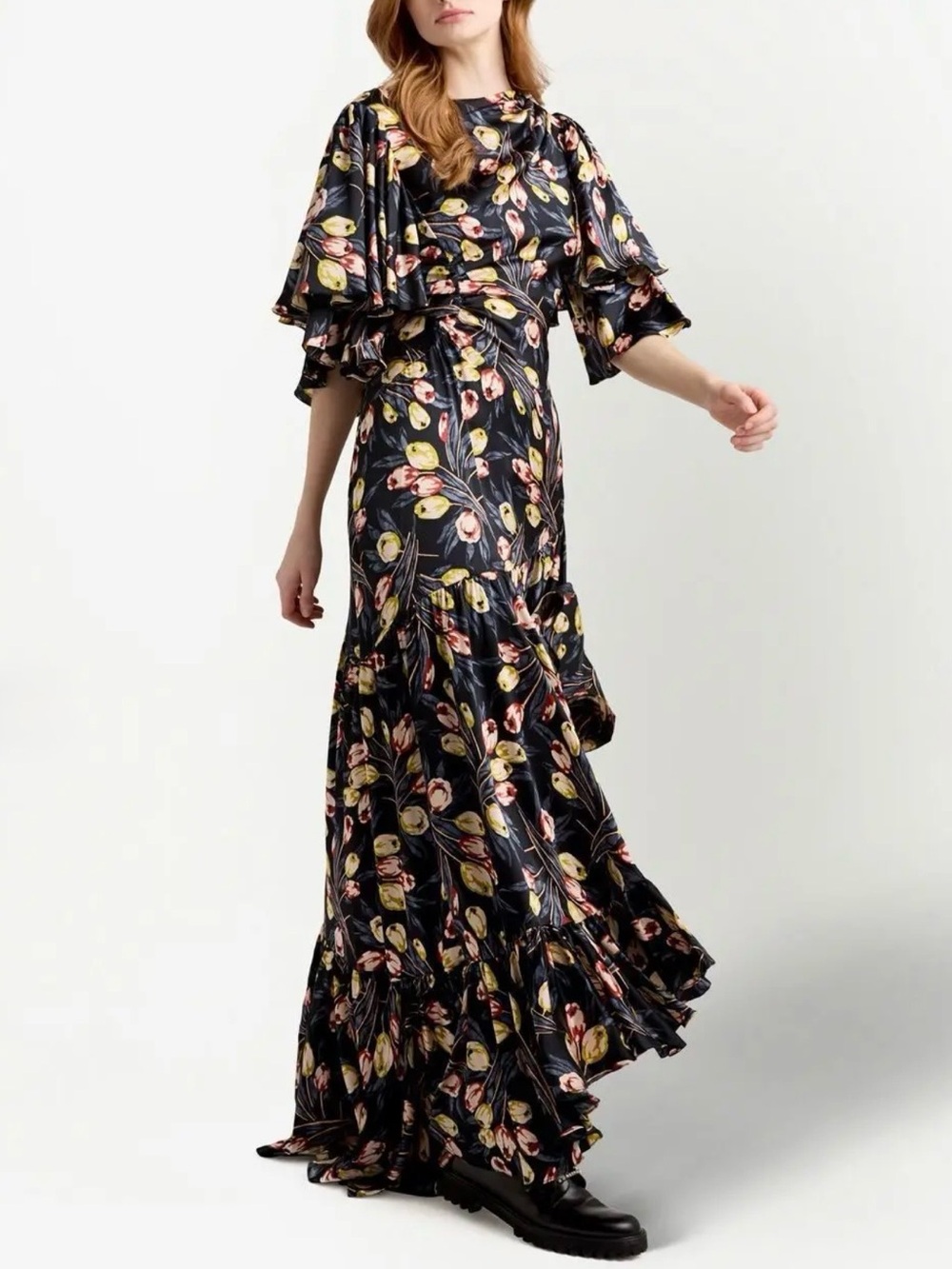 Cinq a Sept Kossa Silk Asymmetric Maxi Dress 2